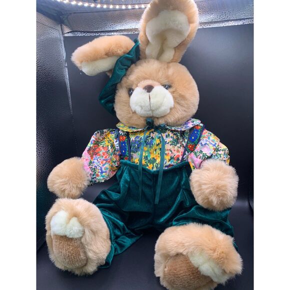 unbranded | Toys | Vintage Bunny Rabbit With Green Overalls Beret ...